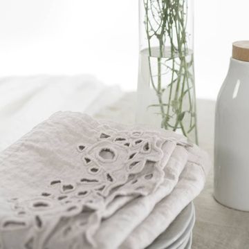 Rectangular tablecloth with Circles embroidery * while stocks last by LA FABBRICA DEL LINO - view 8