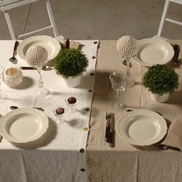 Tablecloth with modular buttons and Corals embroidery * LAST PIECES by LA FABBRICA DEL LINO - view 5