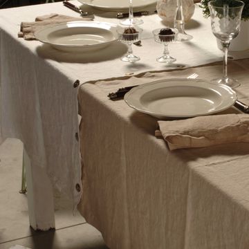 Tablecloth with modular buttons and Corals embroidery * LAST PIECES by LA FABBRICA DEL LINO - view 6