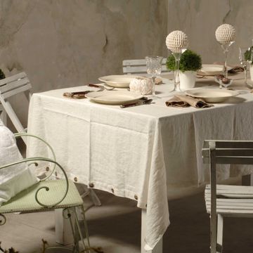 Tablecloth with modular buttons and Corals embroidery * LAST PIECES by LA FABBRICA DEL LINO - view 7