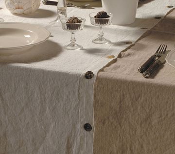 Modular runner with buttons and buttonholes by LA FABBRICA DEL LINO - view 3