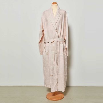 Unisex shawl linen bathrobe by LA FABBRICA DEL LINO - view 6