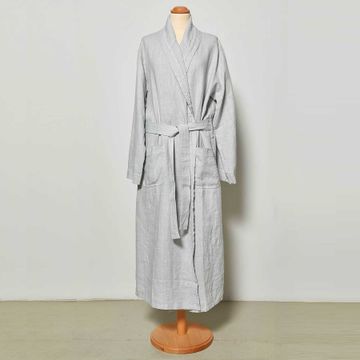 Unisex shawl linen bathrobe by LA FABBRICA DEL LINO - view 8