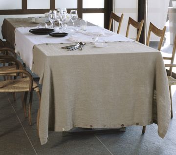 Modular runner with buttons and buttonholes by LA FABBRICA DEL LINO - view 4