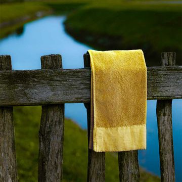 Terry shower towel with linen edges * while stocks last by LA FABBRICA DEL LINO - view 2