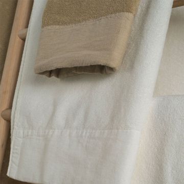 Terry shower towel with linen edges * while stocks last by LA FABBRICA DEL LINO - view 4