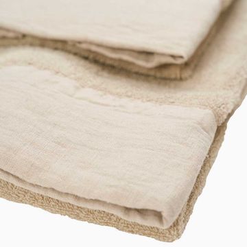 Terry bath towel set with linen edges by LA FABBRICA DEL LINO - view 9