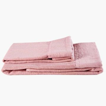 Terry bath towel set with linen edges by LA FABBRICA DEL LINO - view 2