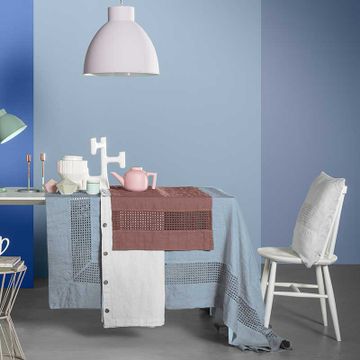 Rectangular tablecloth with square embroidery * while stocks last by LA FABBRICA DEL LINO - view 9