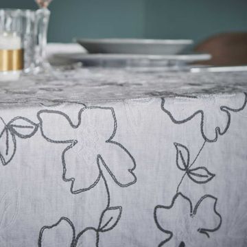 Rectangular tablecloth with Narcissus embroidery by LA FABBRICA DEL LINO - view 7