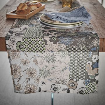 Linen runner with Patchwork print by LA FABBRICA DEL LINO - view 4