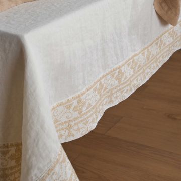 Tablecloth with cross stitch embroidery by LA FABBRICA DEL LINO - view 6