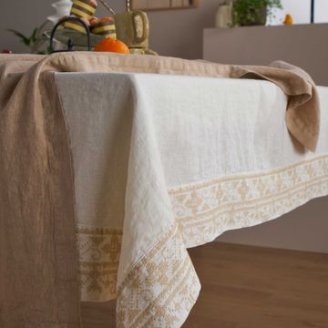 Tablecloth with cross stitch embroidery by LA FABBRICA DEL LINO - view 7