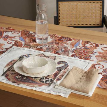Pair of American placemats with Zig Zag embroidery by LA FABBRICA DEL LINO - view 3