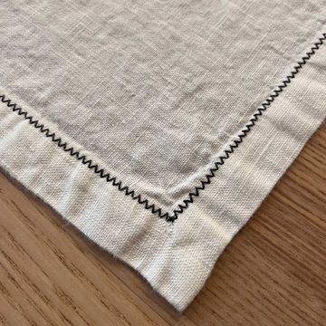 Pair of American placemats with Zig Zag embroidery by LA FABBRICA DEL LINO - view 8