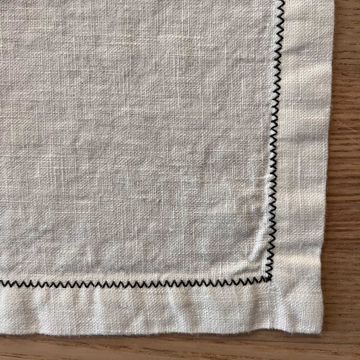 Pair of American placemats with Zig Zag embroidery by LA FABBRICA DEL LINO - view 9