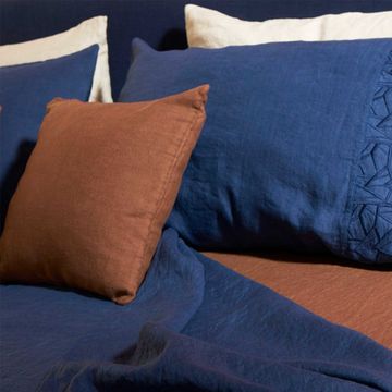 Prisma embroidery duvet cover and pillowcase set, double by LA FABBRICA DEL LINO - view 2
