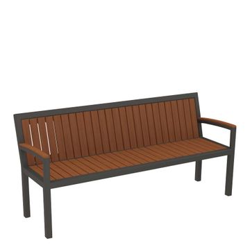 KOKO II JANUSWOOD BENCH WITH ARMS 183 by JANUS et Cie - view 2