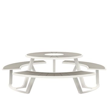 RALLY DINING TABLE 3 BENCH ROUND 256 by JANUS et Cie - view 2