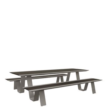 RALLY DINING TABLE 2 BENCH RECTANGLE 280 by JANUS et Cie - view 2