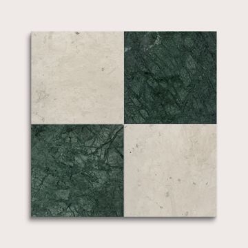 Chateau Grey & Monte Verde 12x12 Limestone & Marble | Honed - Checkerboard Bundle by Riad Tile