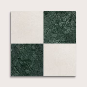 French Linen & Monte Verde 12x12 Limestone & Marble | Honed - Checkerboard Bundle by Riad Tile