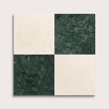 Saharan Sand & Monte Verde 12x12 Limestone & Marble | Honed - Checkerboard Bundle by Riad Tile