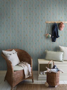 Wavy Stripe Animals 9871W by Borastapeter - view 2