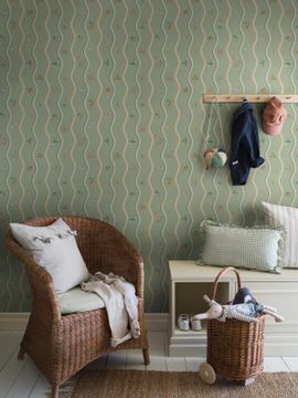 Wavy Stripe Animals 9872W by Borastapeter - view 2