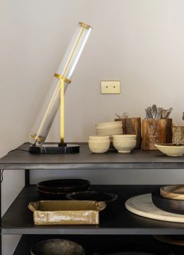 LA LAMPE FRECHIN - LED glass, aluminium and marble table lamp by DCWéditions - view 5