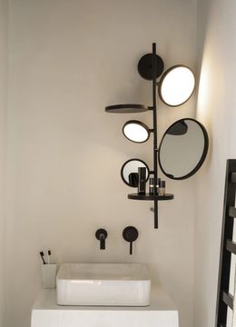 TELL ME STORIES - Mirror with integrated lighting and shelfs by DCWéditions - view 5