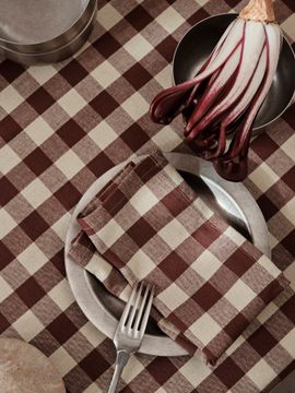 Bothy Check Napkins - Set of 4 - Cinnamon/Grey Green by Ferm Living - view 5