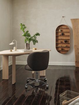 Rico Dining Chair - Castors - Soft Bouclé - Dark Brown by Ferm Living - view 7