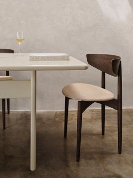 Herman Dining Chair - Upholstered Seat - Soft Bouclé - Dark Stained Beech/Natural by Ferm Living - view 6
