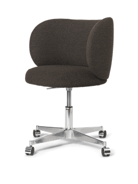 Rico Dining Chair - Castors - Soft Bouclé - Dark Brown by Ferm Living - view 8