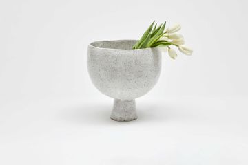 Raku Vessel Large Speckled Raku White by Jardan - view 2