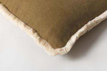 Duke Fringe Cushion Olive by Jardan - view 2