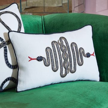 Snake Embroidered Pillow by Jonathan Adler - view 2