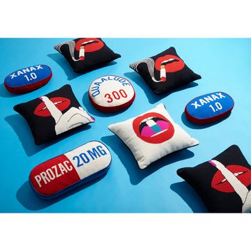 Lips Hush Needlepoint Pillow by Jonathan Adler - view 5