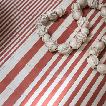 Rhubarb Skinny Stripe Cement Tile by Bert & May - view 9