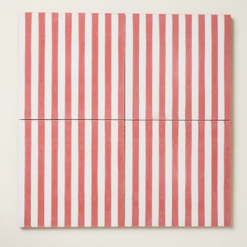 Rhubarb Skinny Stripe Cement Tile by Bert & May - view 6