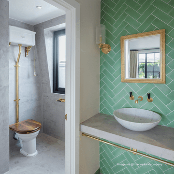 Pistachio Herringbone Cement Tile by Bert & May - view 9