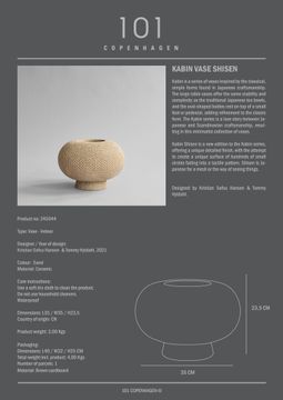 Kabin Vase, Shisen - Sand by 101 copenhagen - view 7
