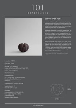 Bloom Vase, Petit - Chocolate Brown by 101 copenhagen - view 3