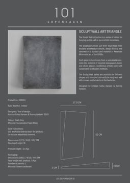 Sculpt Art, Triangle,  Mini - Dark Grey by 101 copenhagen - view 8