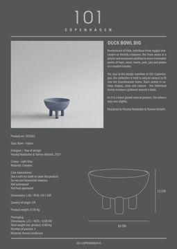Duck Bowl, Big - Light Grey by 101 copenhagen - view 9