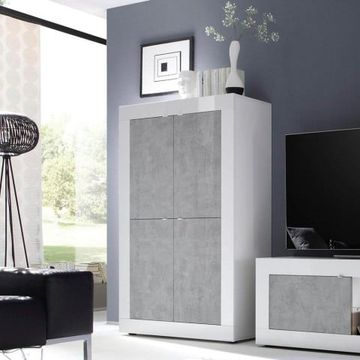 Credenza cucina madia soggiorno 4 ante bianco lucido cemento Novia BC Basic by BICA S.p.A - view 2