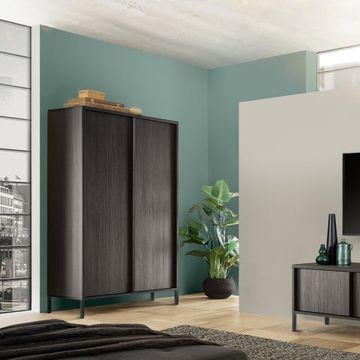 Armadio credenza design moderno 2 ante 4 vani legno nero Bogarde Steel by BICA S.p.A - view 2