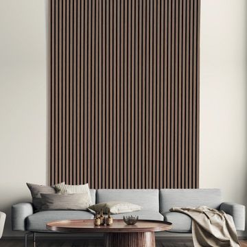 5 x pannello fonoassorbente decorativo 120x57cm murale legno noce K-N by BICA S.p.A - view 2