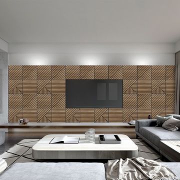20 x pannello decorativo 58x58cm fonoassorbente legno noce Deco MXN by BICA S.p.A - view 2